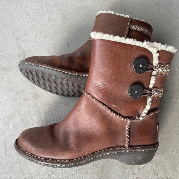 UGG Shoes - UGG | 'Lillie' Brown Leather Ankle Boots